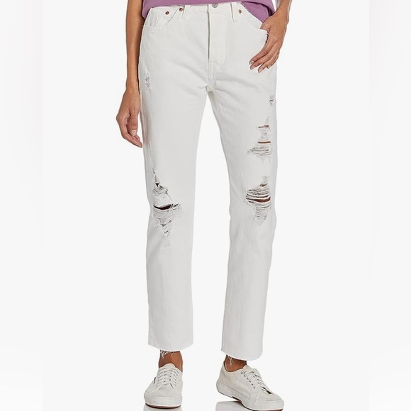 Levis 501 Original Fit White Jeans - Picture 1 of 10